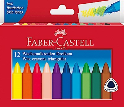 Wachsmalstifte dreikant er - dreikant, 12-er
